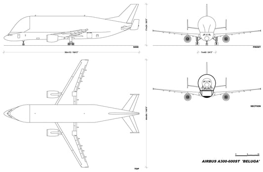Airbus Beluga Diagram Glossy Poster Picture Photo Print Banner  Booma Prints