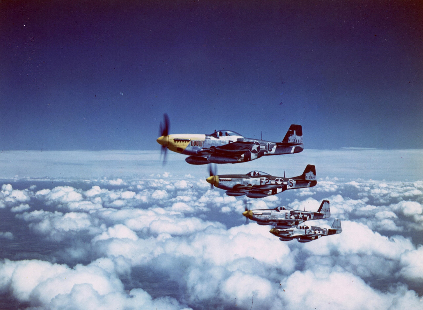 P-51 Mustang Fighters Flying Glossy Poster Picture Photo Print Banner  Booma Prints