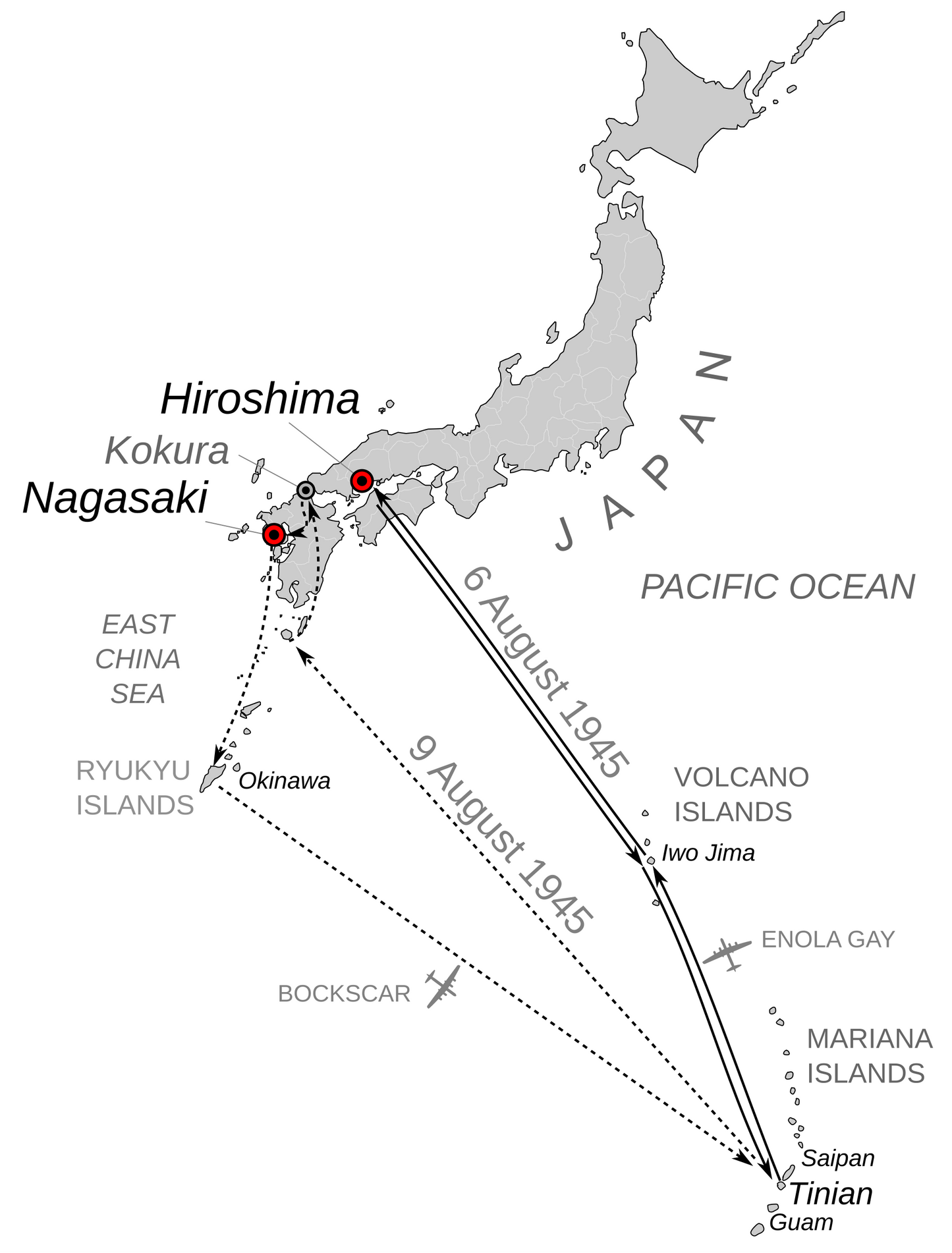Hiroshima Atomic Bomb Mission Map Glossy Poster Picture Photo Print Banner  Booma Prints