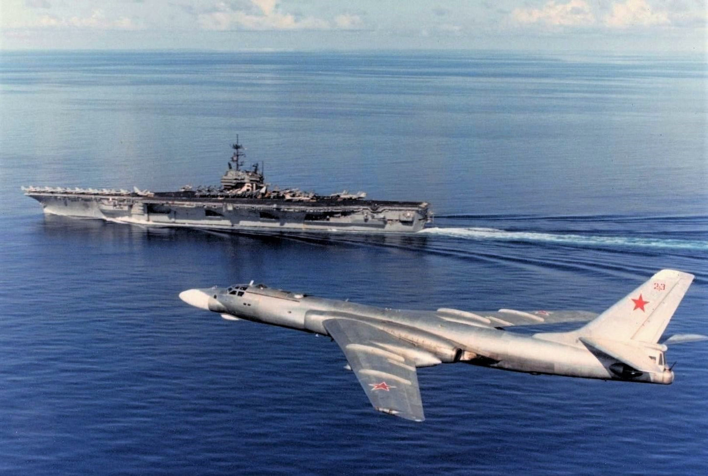 Uss Ranger & Tu-16 Navy 1989 Glossy Poster Picture Photo Print Banner  Booma Prints