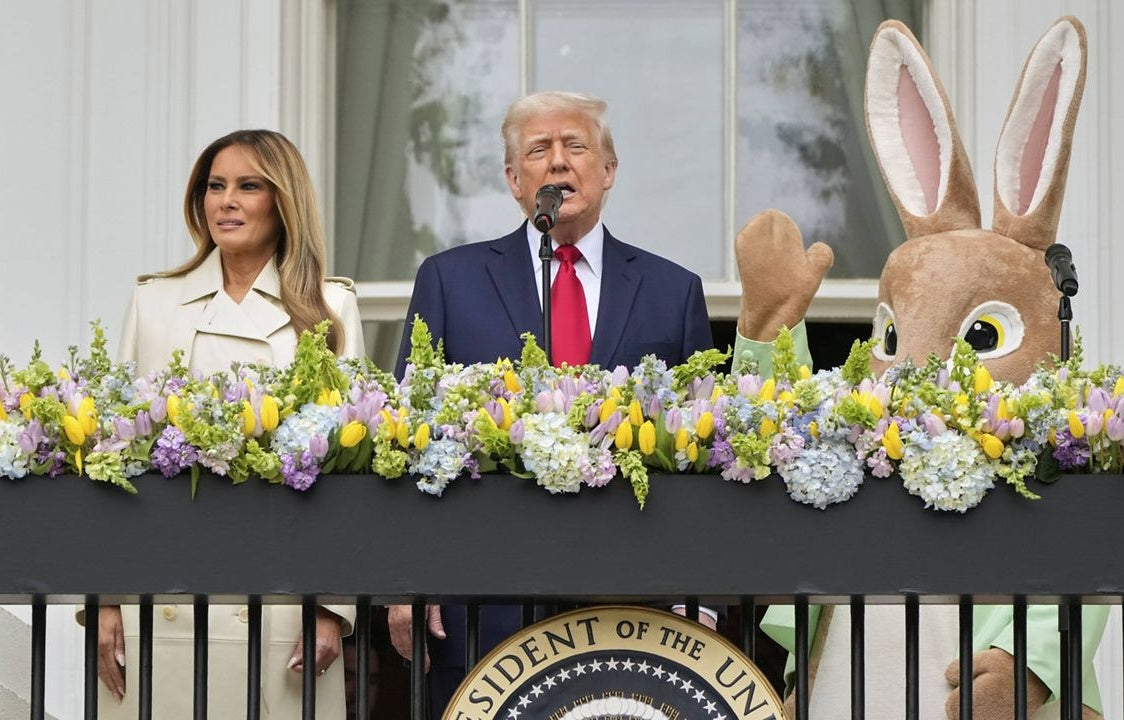 Donald Melania Balcony Easter Bunny 2025 Poster Picture Photo Print Banner  Booma Prints