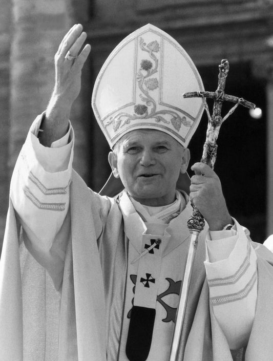 Saint Pope John Paul Ii Black & White Poster Picture Photo Print Banner  Booma Prints