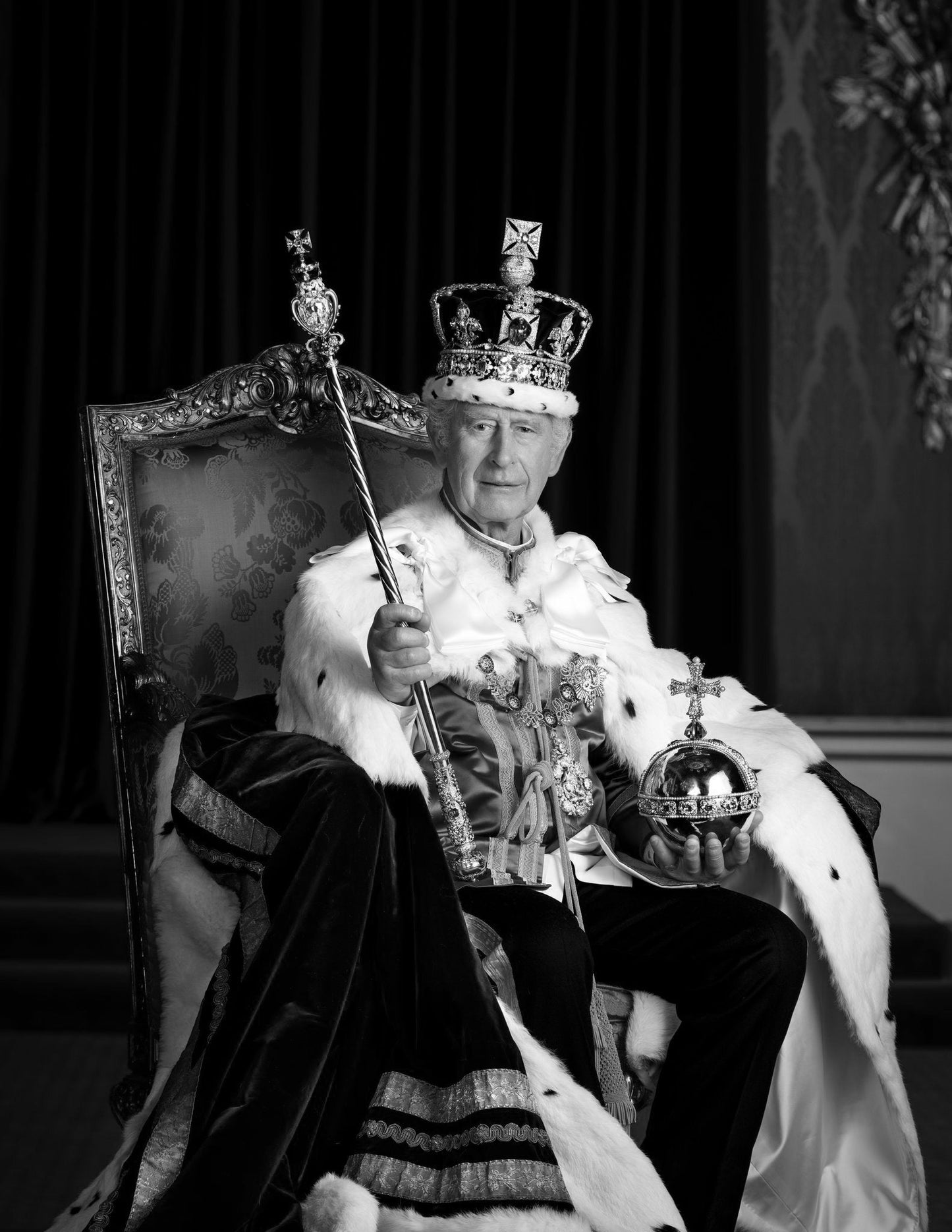 Coronation King Charles Iii Black/White Poster Picture Photo Print Banner  Booma Prints