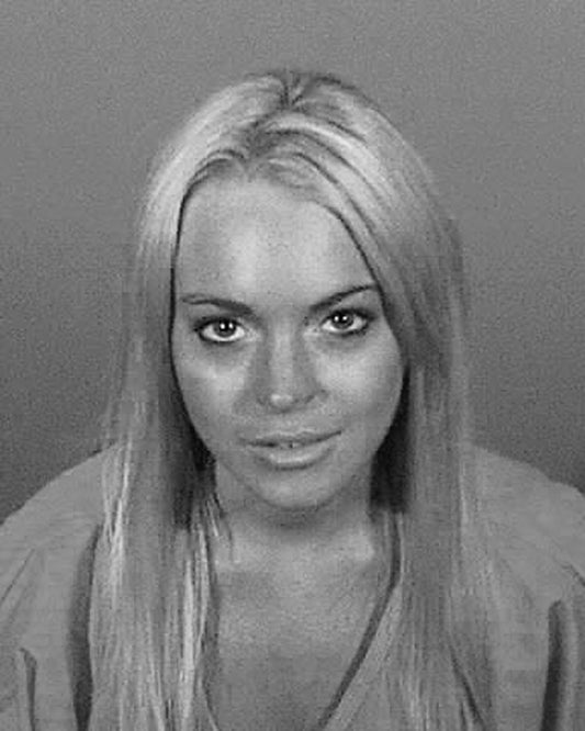 Lindsay Lohan Mugshot Black & White Poster Picture Photo Print Banner  Booma Prints