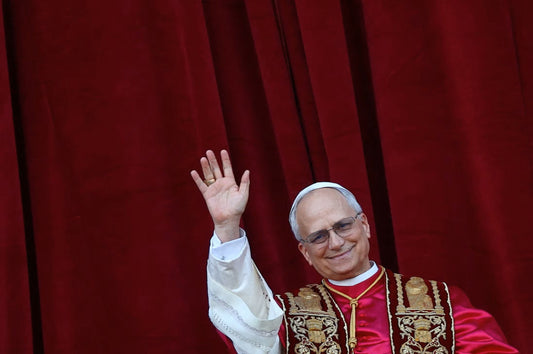 Pope Leo Xiv Waving Vatican Crowd Glossy Poster Picture Photo Print Banner  Booma Prints