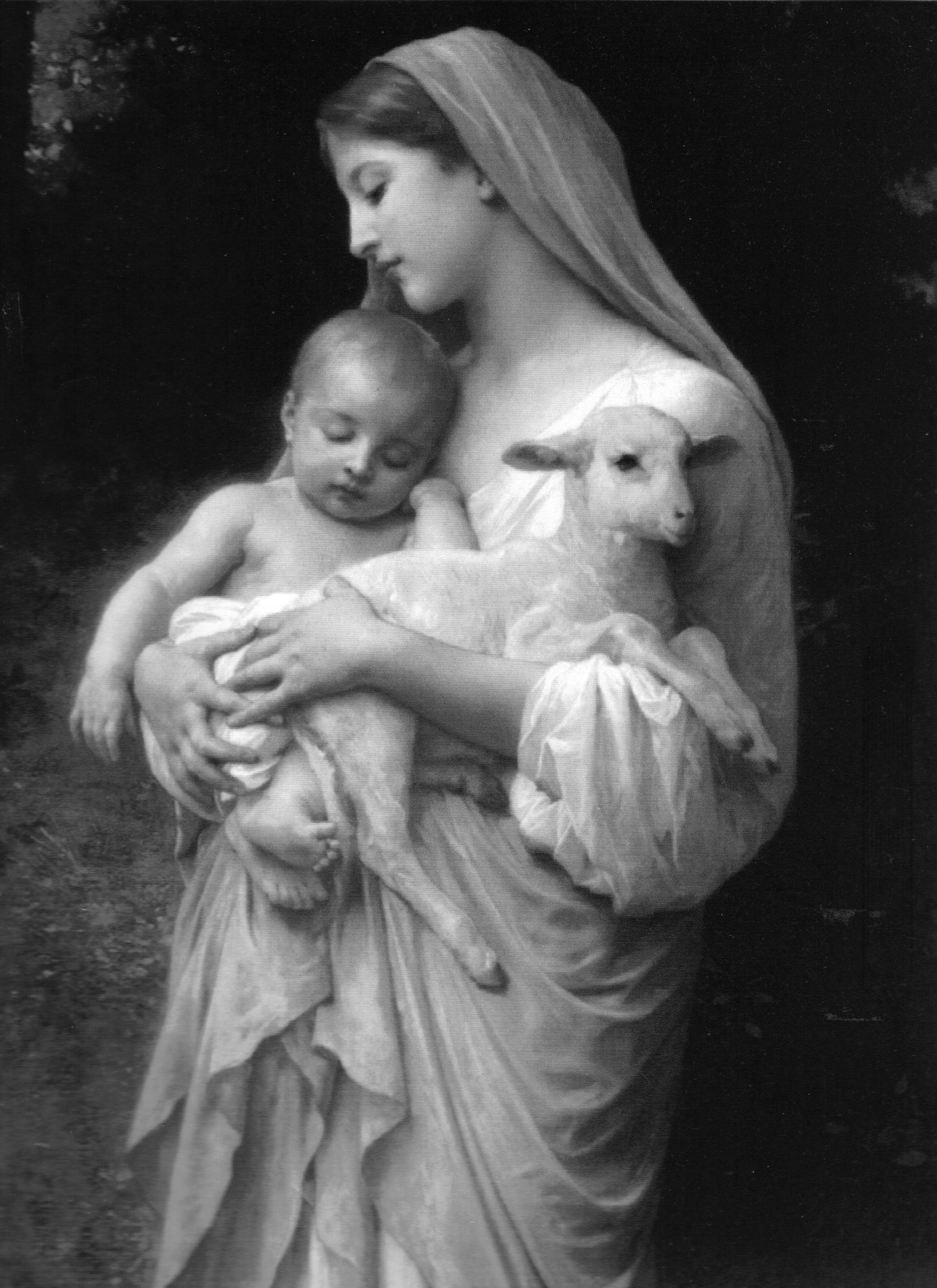 Virgin Mary Baby Jesus Black/White Poster Picture Photo Print Banner  Booma Prints