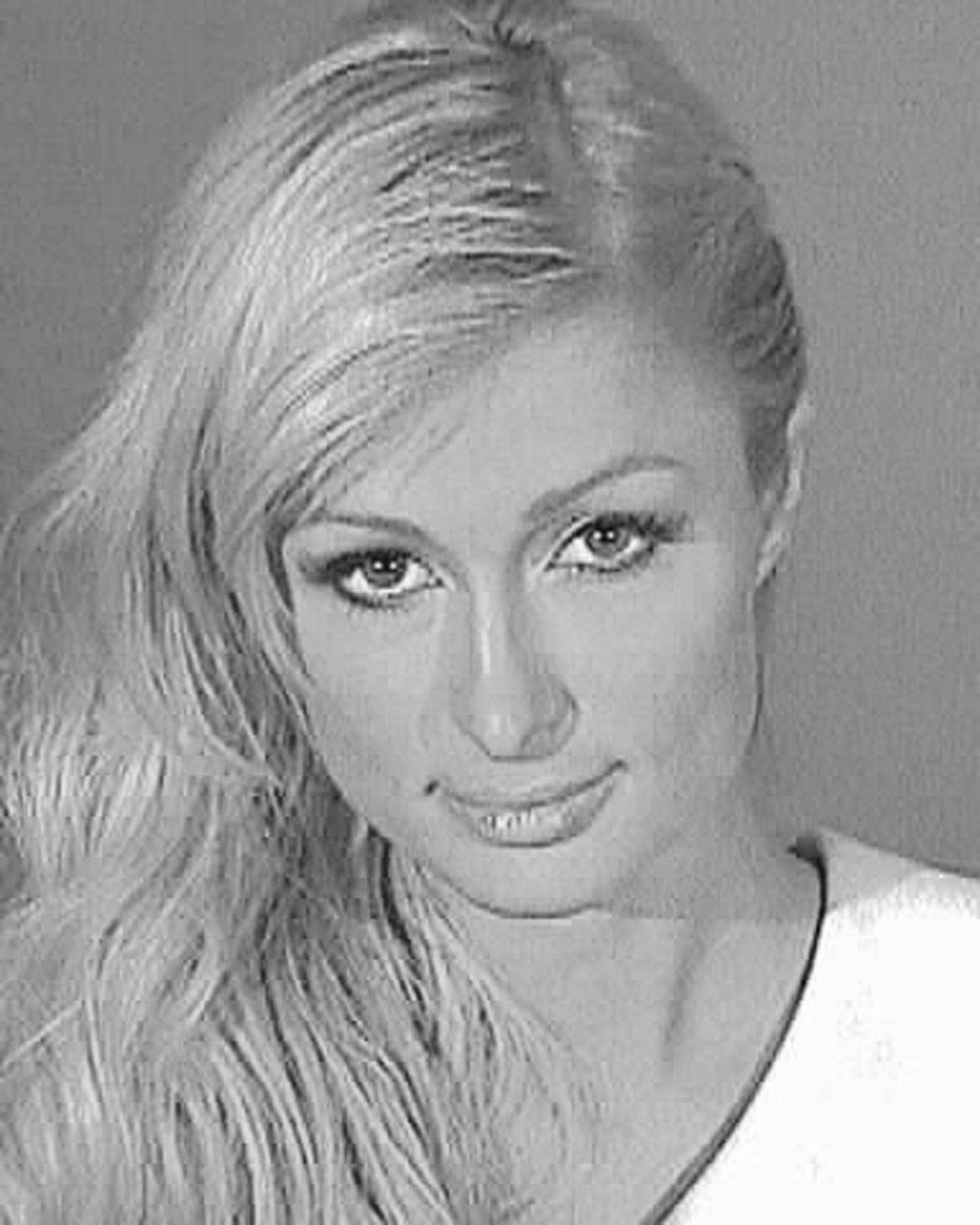 Paris Hilton Mugshot Black & White Poster Picture Photo Print Banner  Booma Prints