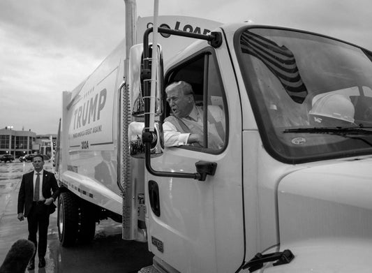Trump Garbage Truck Black & White Poster Picture Photo Print Banner  Booma Prints