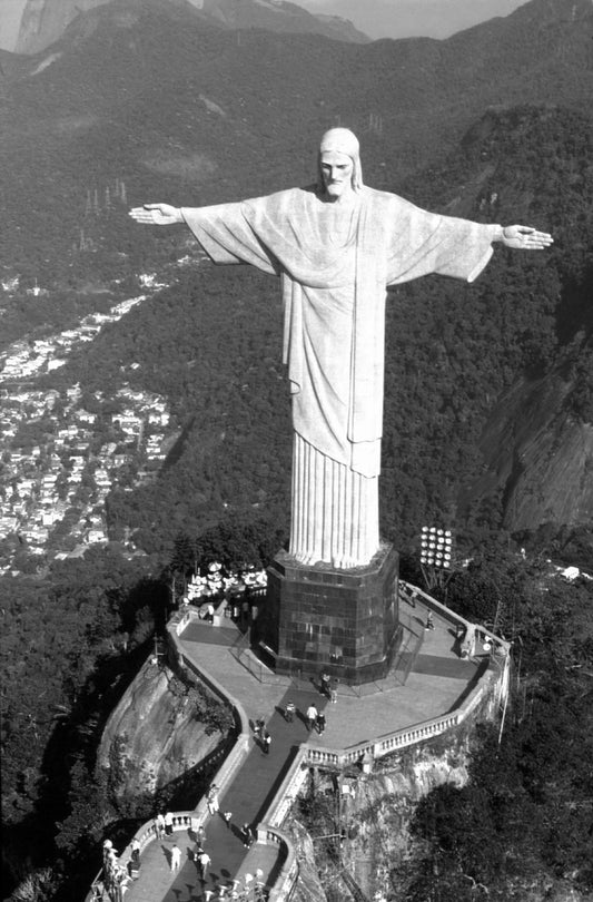 Christ The Redeemer Statue Black & White Poster Picture Photo Print Banner  Booma Prints