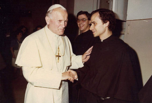 Pope John Paul Ii Pope Leo Xiv Handshake Poster Picture Photo Print Banner  Booma Prints