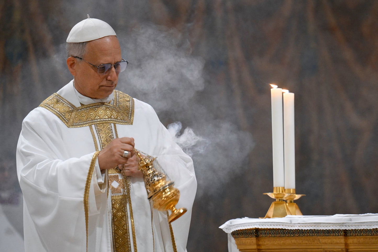 Pope Leo Xiv Thurible Glossy Poster Picture Photo Print Banner  Booma Prints