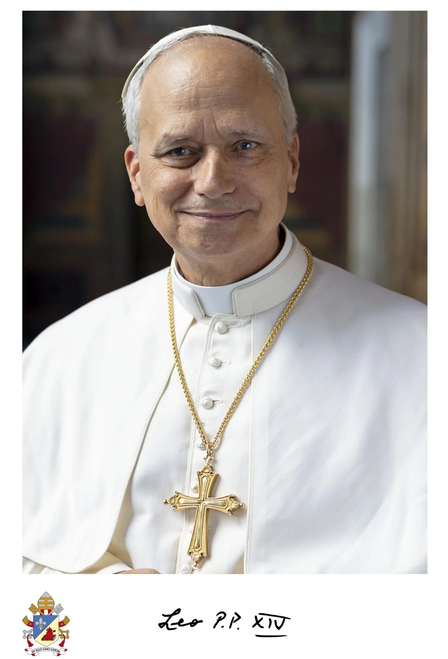 Pope Leo Xiv Official Portrait Glossy Poster Picture Photo Print Banner  Booma Prints