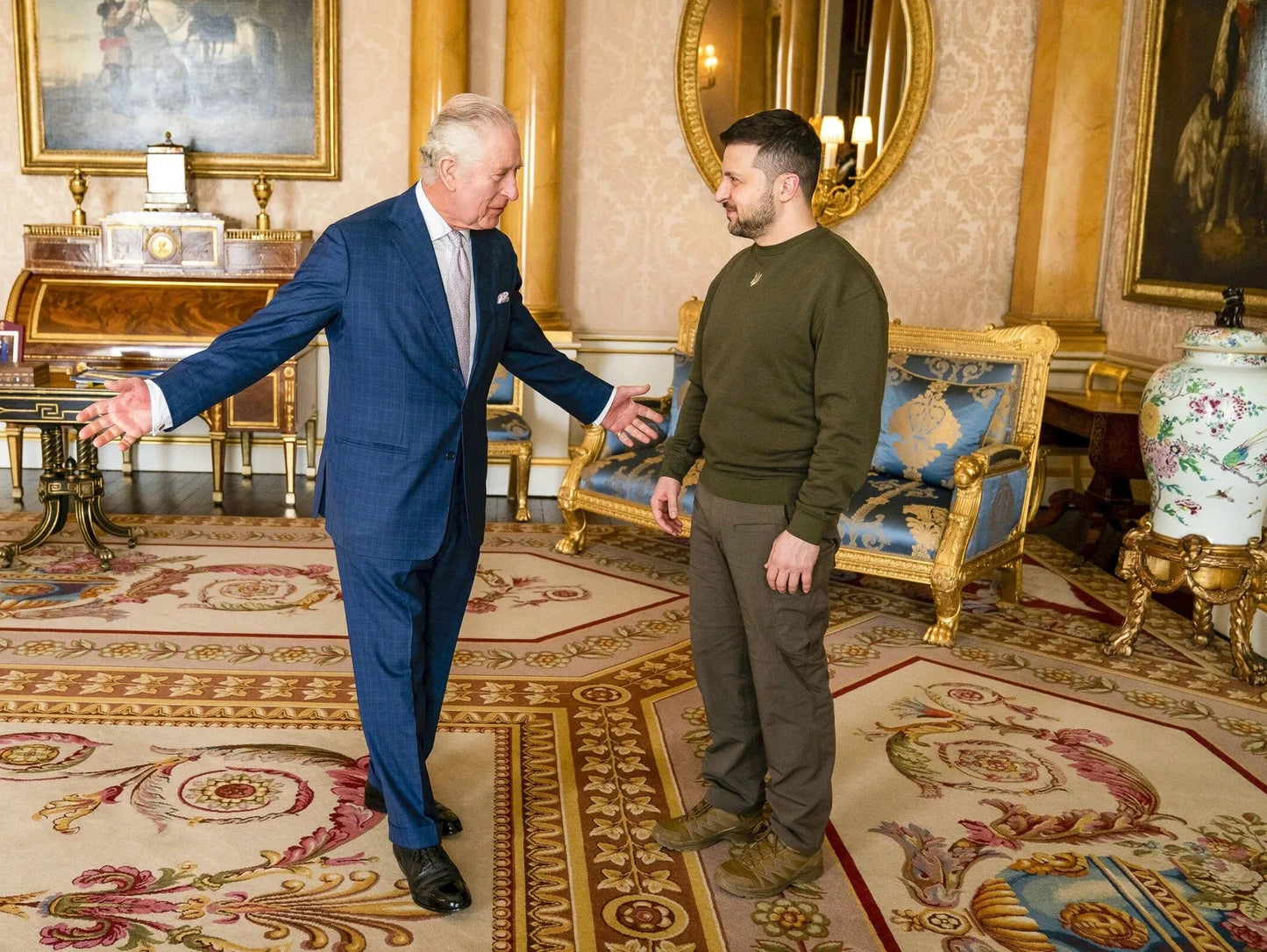 Zelenskyy King Charles Palace Glossy Poster Picture Photo Print Banner  Booma Prints