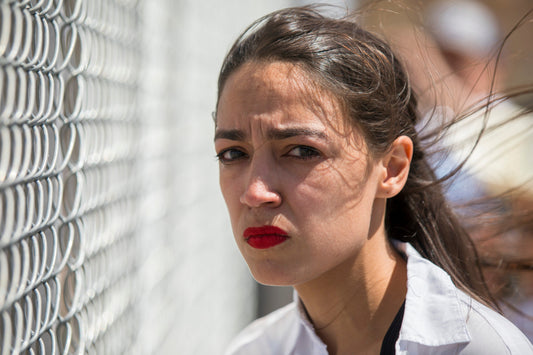 Alexandria Ocasio-Cortez Crying Border Poster Picture Photo Print Banner  Booma Prints
