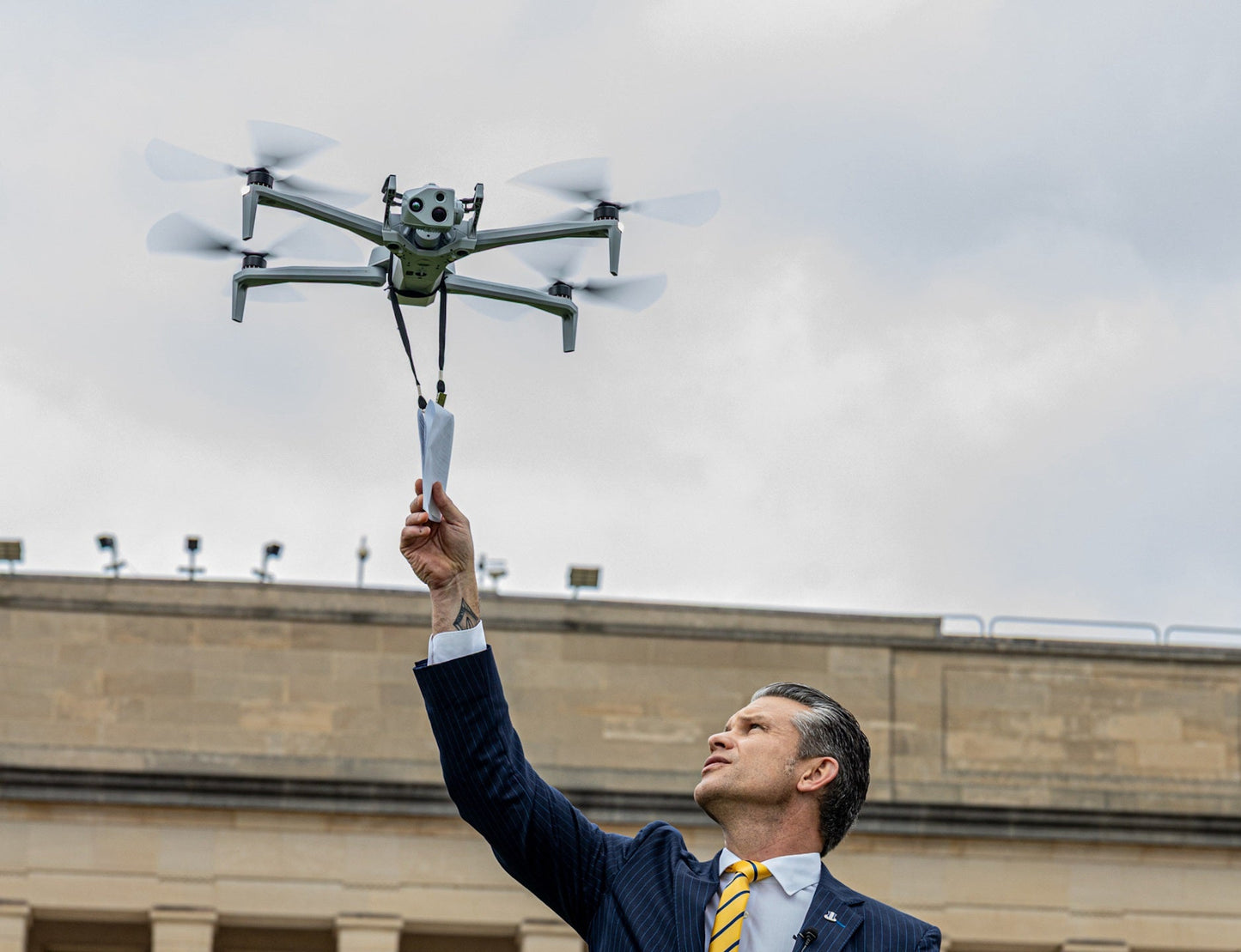 Pete Hegseth Drone Flying Glossy Poster Picture Photo Print Banner  Booma Prints