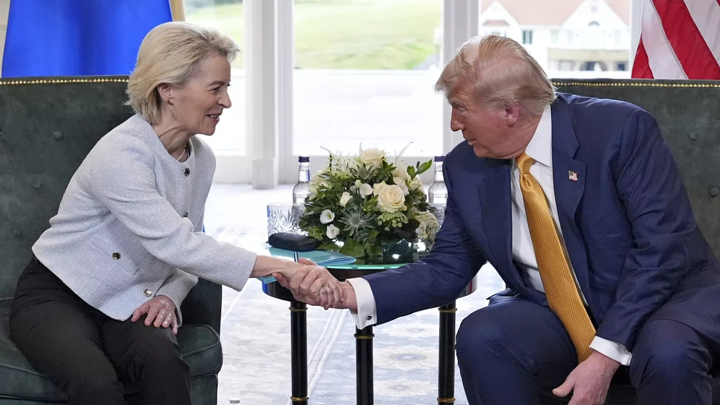 Uesula Von Der Leyen Trump Handshake Poster Picture Photo Print Banner  Booma Prints