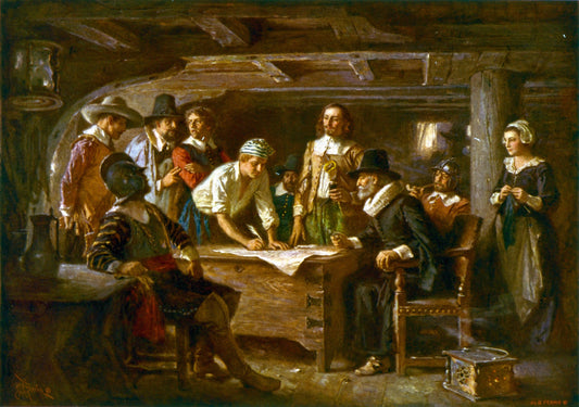 Signing The Mayflower Compact 1620 Glossy Poster Picture Photo Print Banner  Booma Prints