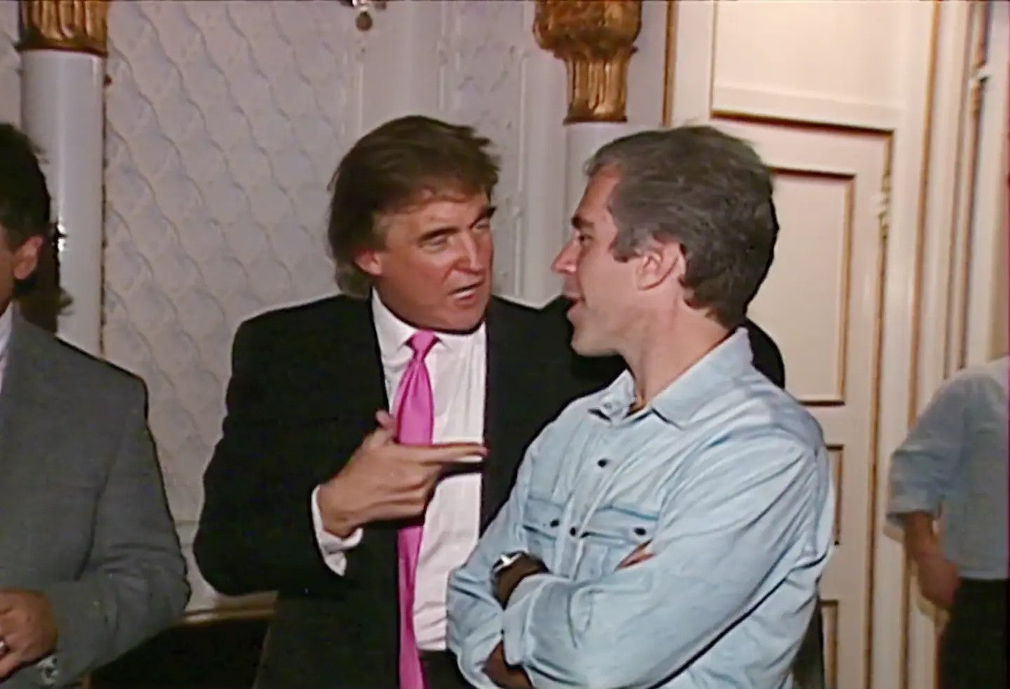 Trump Epstein Conversing Glossy Poster Picture Photo Print Banner  Booma Prints