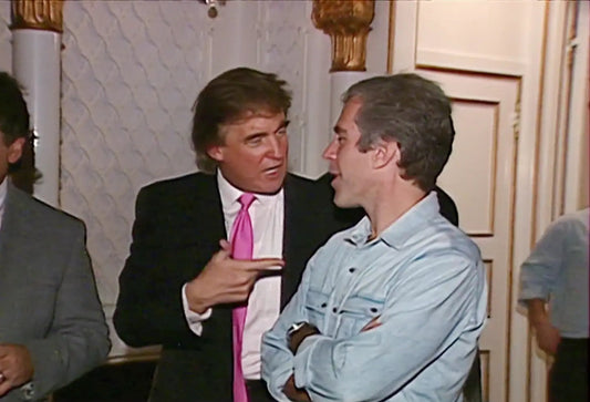 Trump Epstein Conversing Glossy Poster Picture Photo Print Banner  Booma Prints