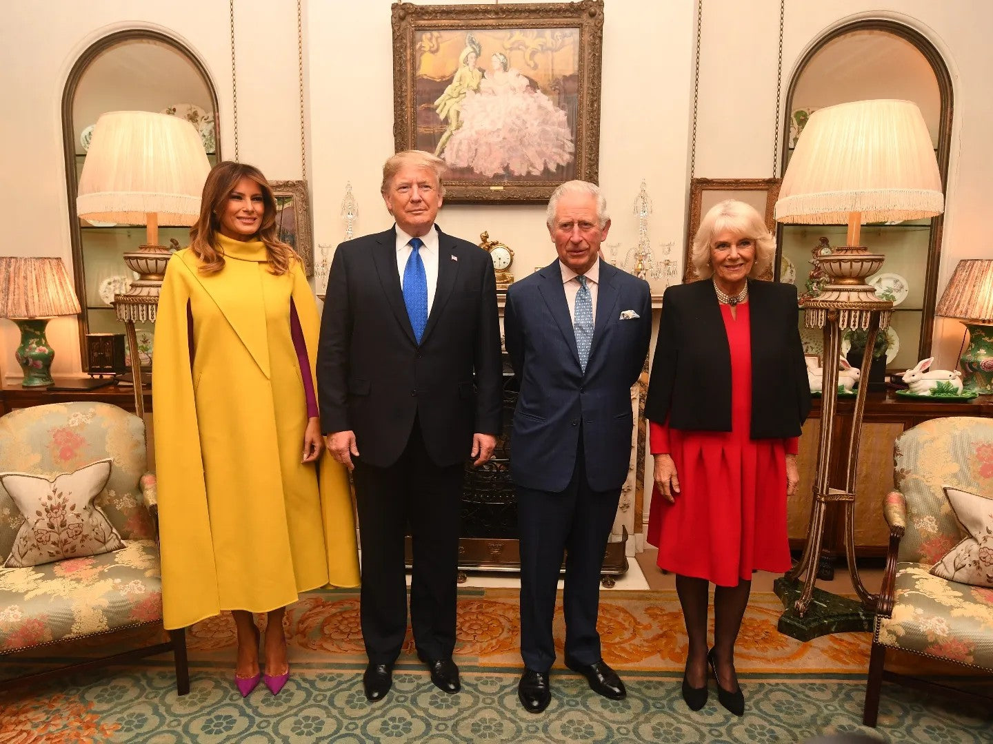 Trump King Charles Camilla Melania Uk Poster Picture Photo Print Banner  Booma Prints