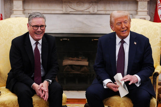 Keir Starmer Donald Trump Meeting Glossy Poster Picture Photo Print Banner  Booma Prints
