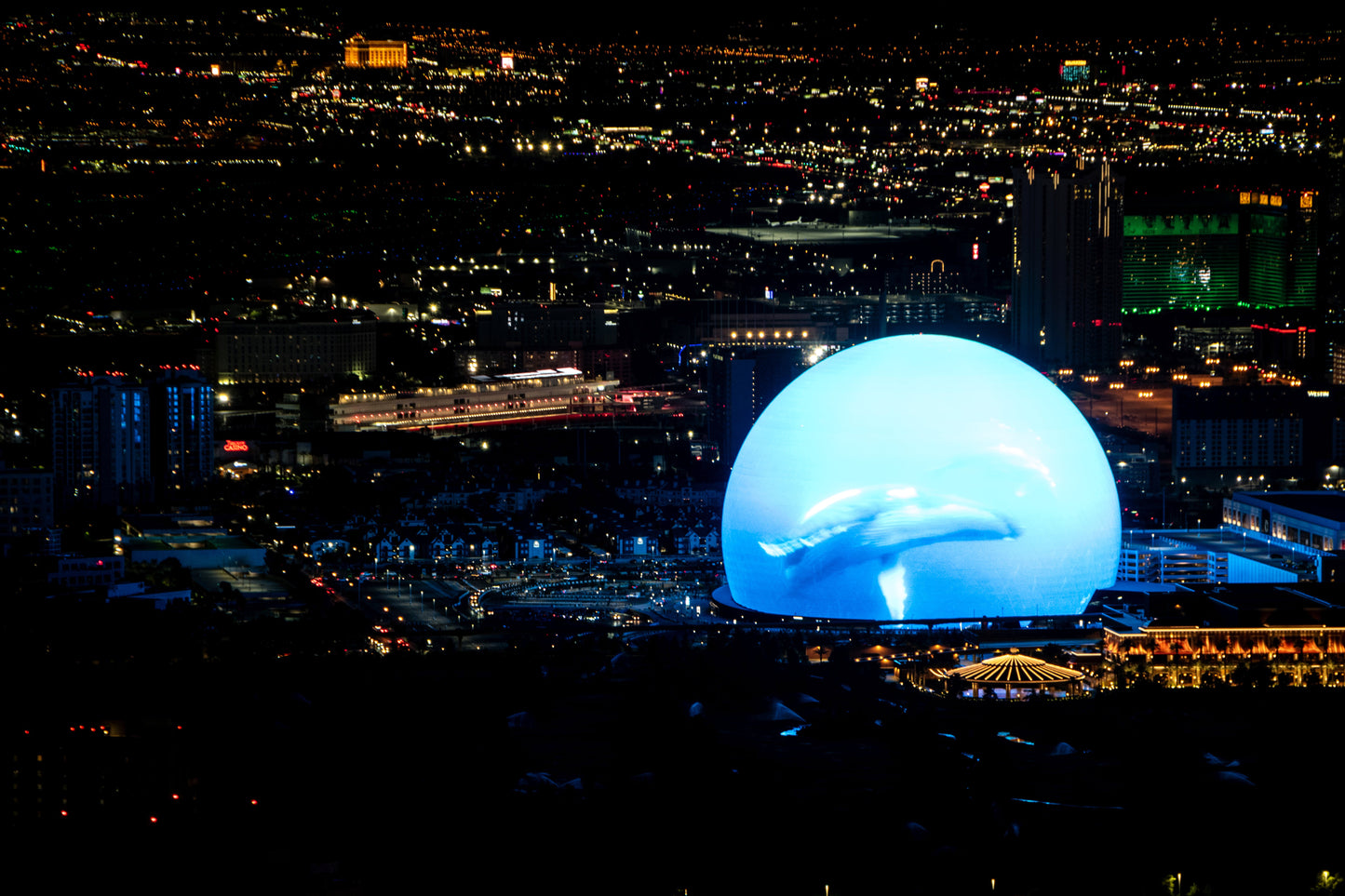 Aerial View Of Sphere Las Vegas Glossy Poster Picture Photo Print Banner  Booma Prints