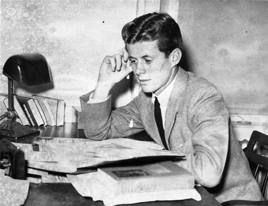 JFK Young Reading Studying GLOSSY POSTER PICTURE PHOTO PRINT BANNER  Booma Prints