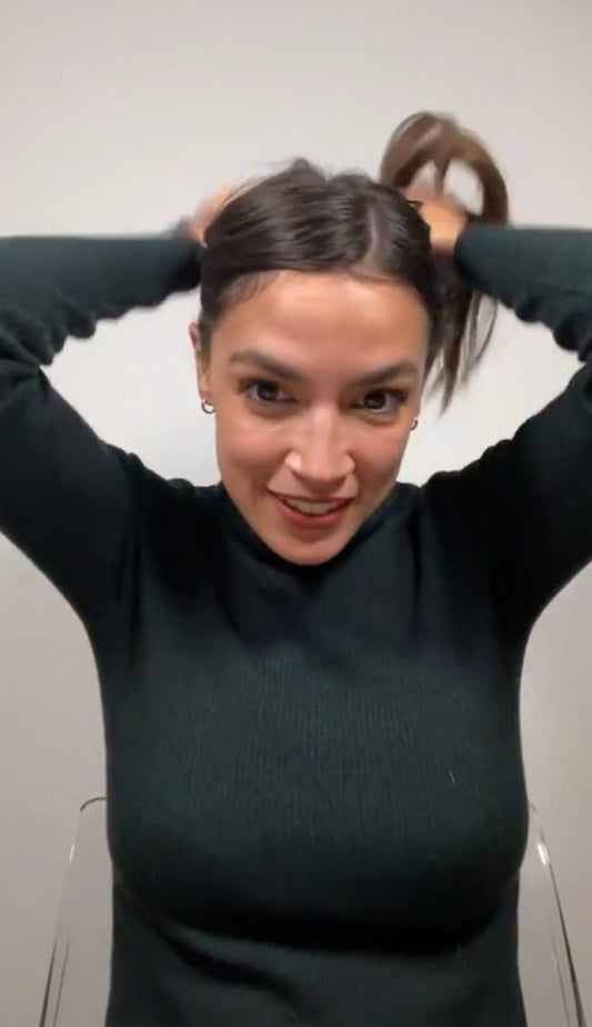 Alexandria Ocasio Cortez Aoc Tying Hair Glossy Poster Picture Photo Print Ny Booma Prints