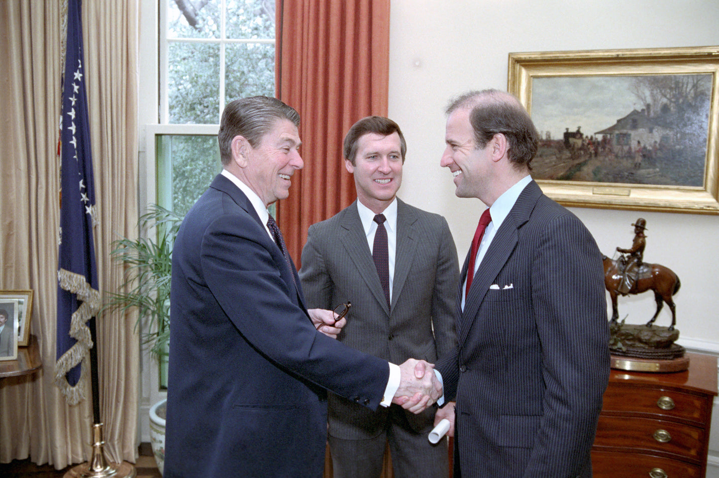 Ronald Reagan Joe Biden Will Cohen Glossy Poster Picture Photo Print Banner Booma Prints