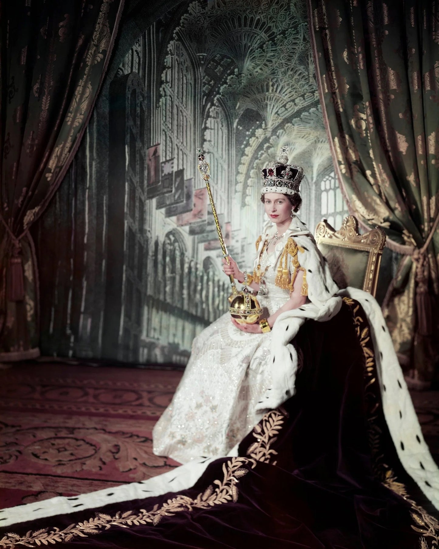 Queen Elizabeth Ii Coronation Portrait Poster Picture Photo Print Banner Booma Prints