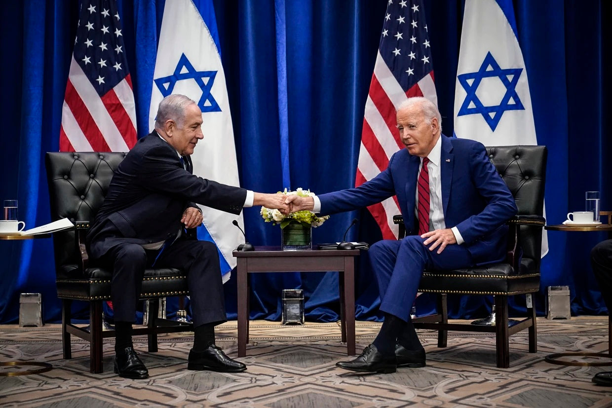 Biden Netanyahu Glossy Poster Picture Photo Print Banner Israel Meeting Booma Prints
