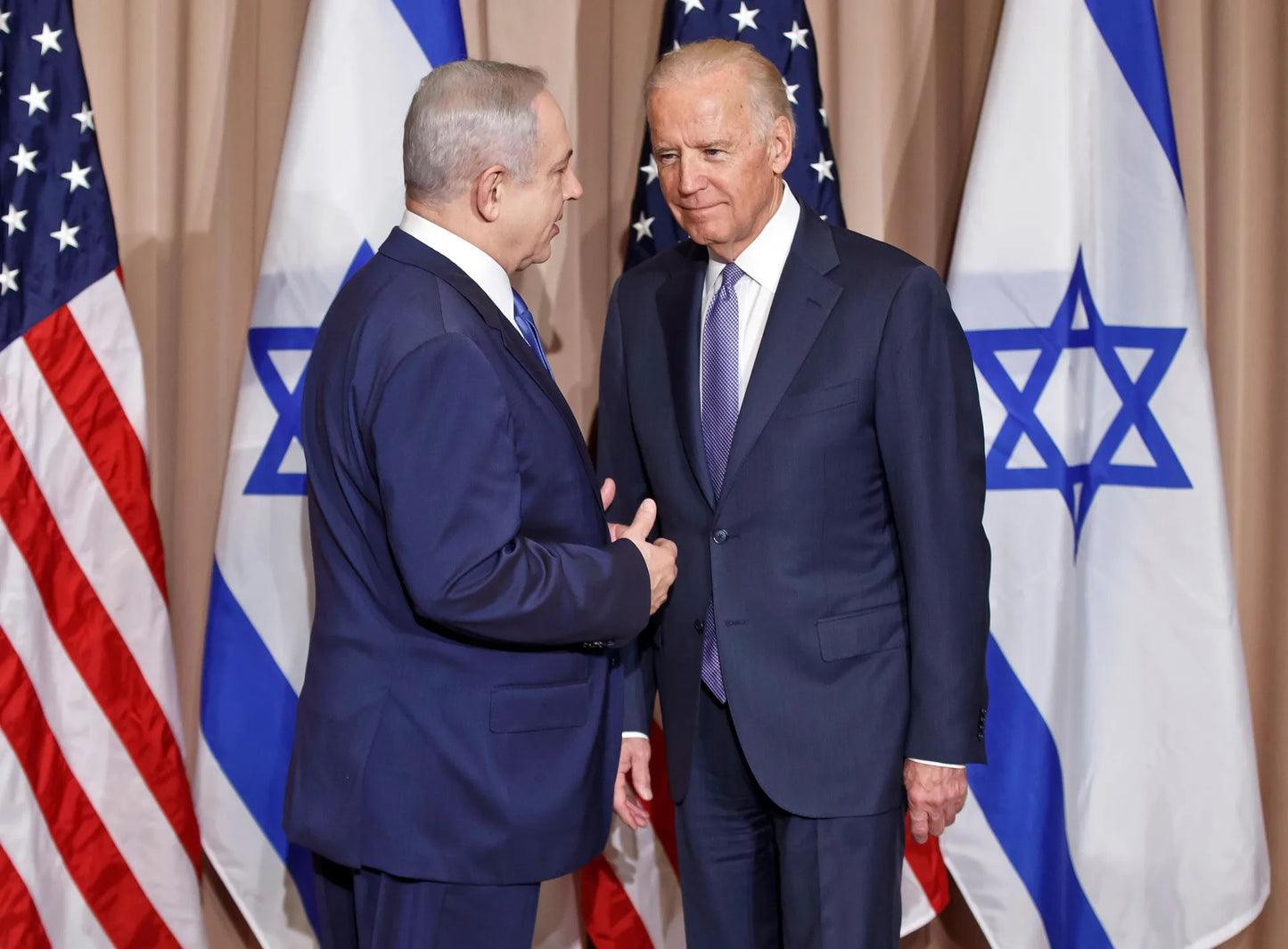 Biden Netanyahu 2023 Glossy Poster Picture Photo Print Banner Meeting Booma Prints