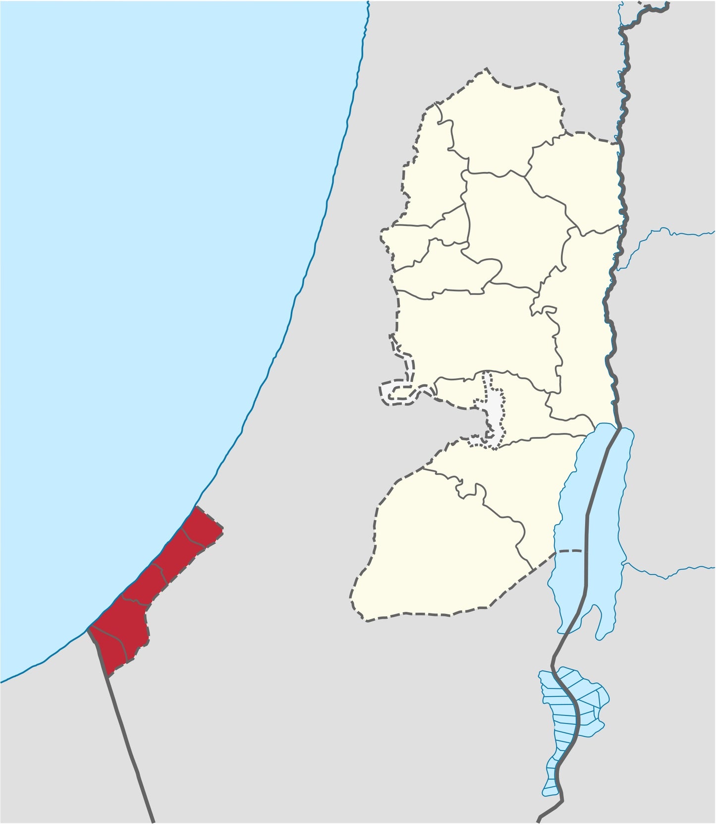 Palestine Israel Gaza Blank Map Glossy Poster Picture Photo Print Banner Booma Prints