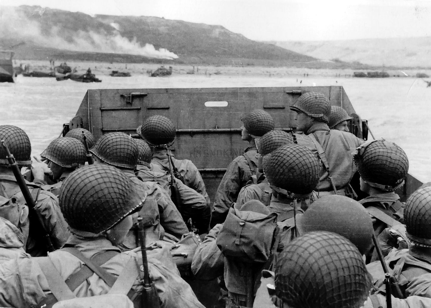 Navy Approaching Omaha Beach D-Day Glossy Poster Picture Photo Print Banner Booma Prints