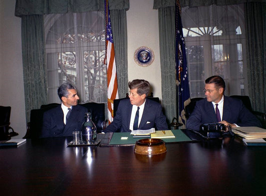 Shah Pahlavi & John F Kennedy 1961 Glossy Poster Picture Photo Print Banner Booma Prints