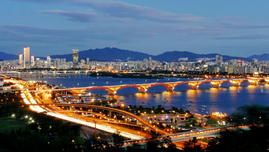 Seongsan Bridge Han River Skyline Glossy Poster Picture Photo Print Banner Booma Prints