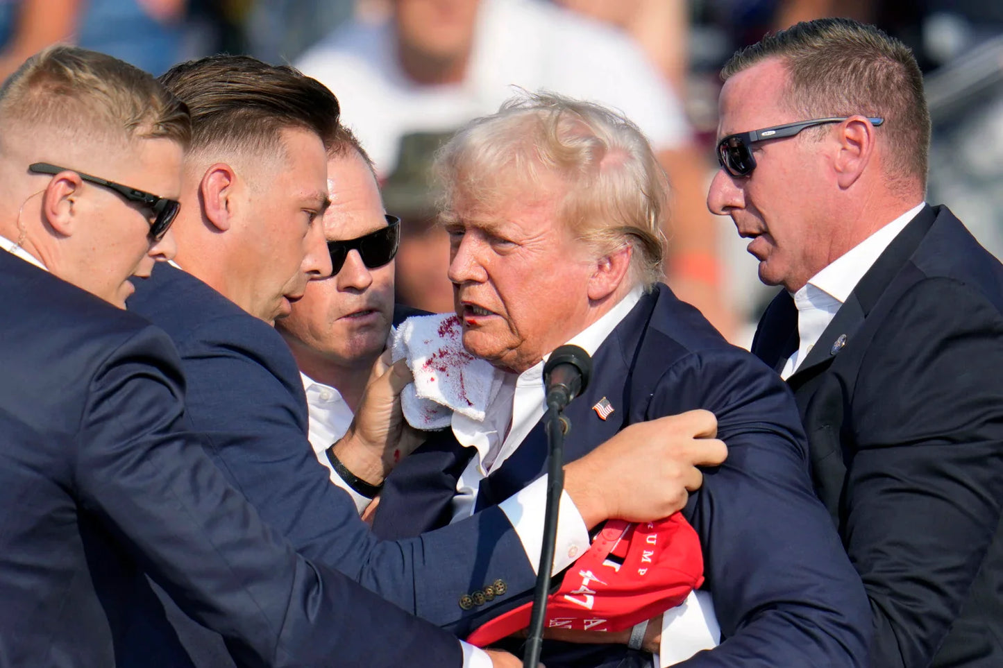 Donald Trump Shot Secret Service Glossy Poster Picture Photo Print Banner Booma Prints