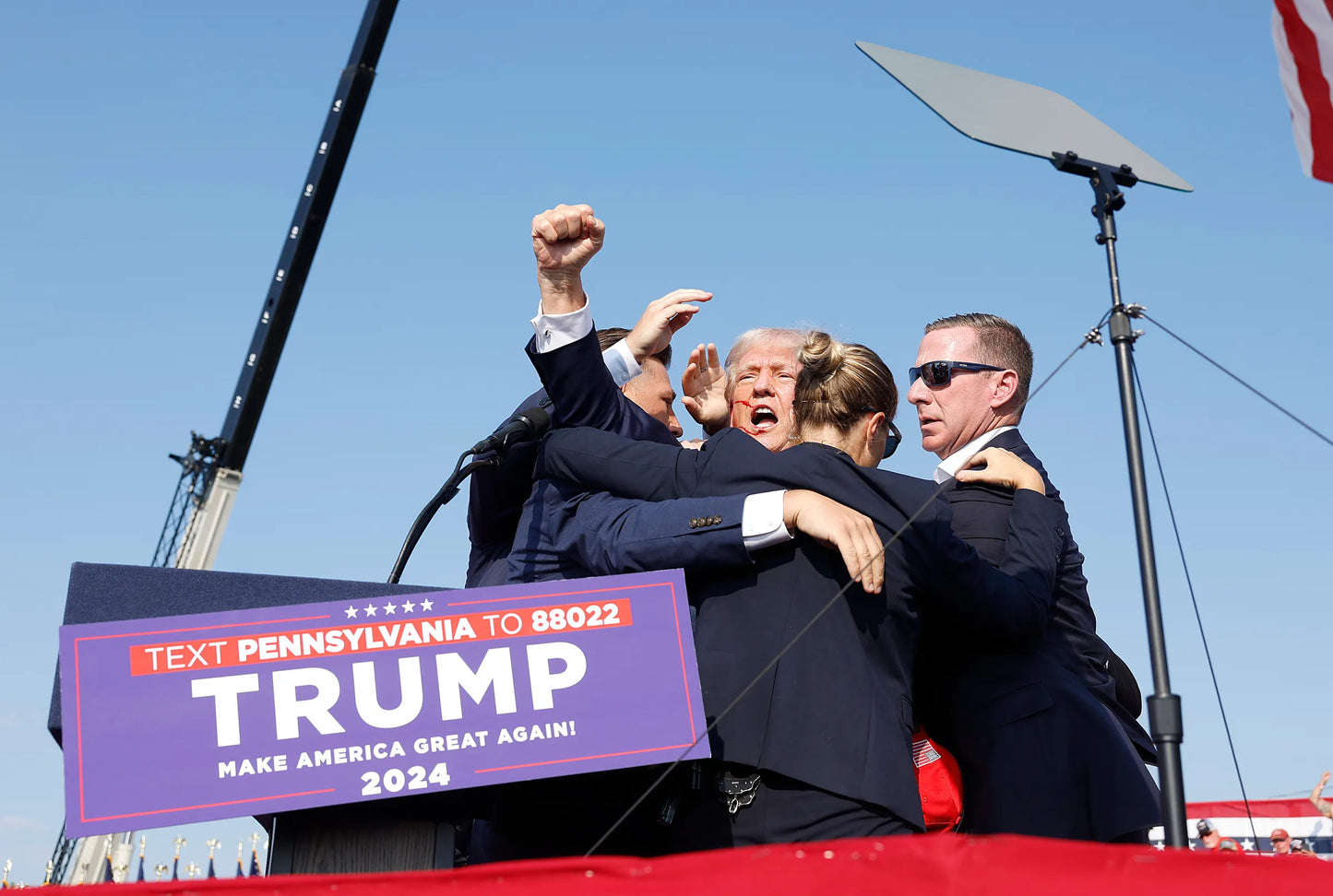 Donald Trump Blood Fist Pump Glossy Poster Picture Photo Print Banner Booma Prints