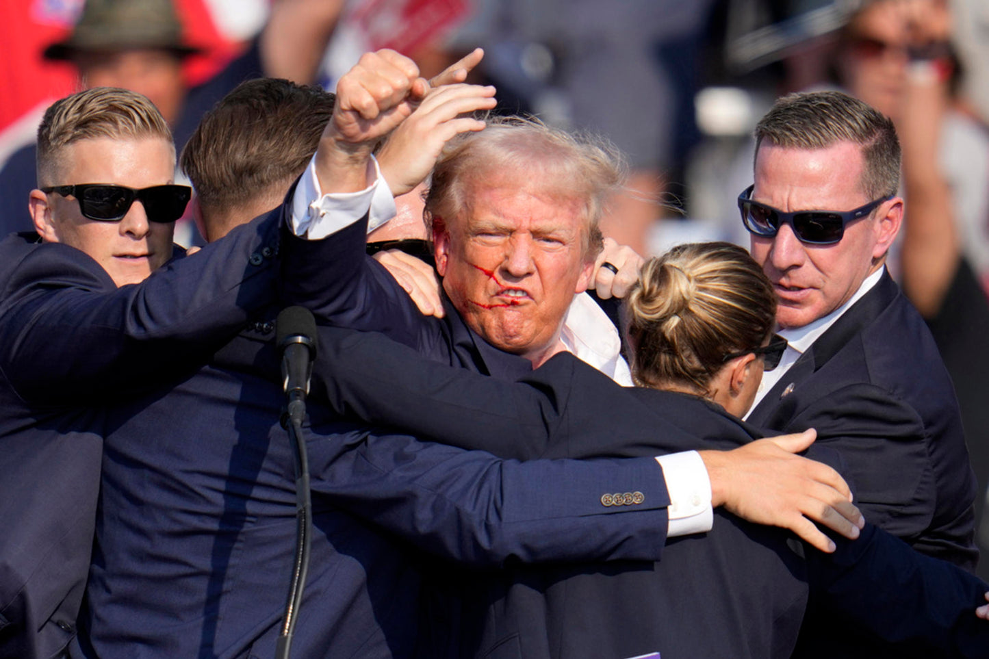 Donald Trump Bloodied Ss Fist Shot Glossy Poster Picture Photo Print Banner Booma Prints