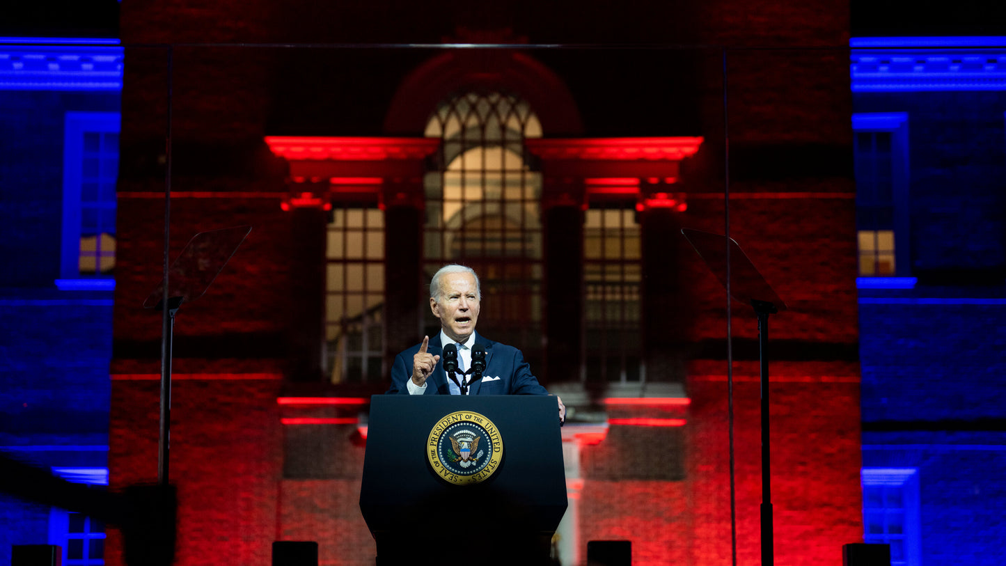 Joe Biden Philadelphia Speech Glossy Poster Picture Photo Print Banner Red Booma Prints
