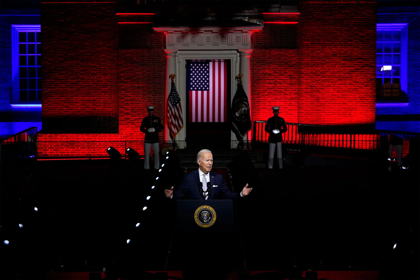 Joe Biden Philadelphia Speech Glossy Poster Picture Photo Print Banner Red Booma Prints