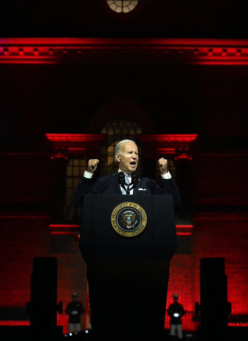 Joe Biden Philadelphia Speech Glossy Poster Picture Photo Print Banner Red Booma Prints