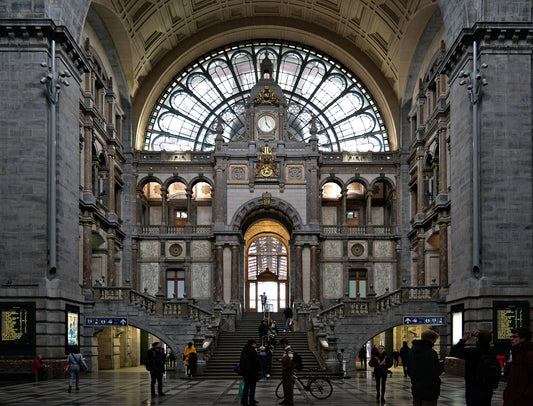 Antwerpan Centraal Train Station Glossy Poster Picture Photo Print Banner Booma Prints