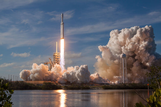 Space X Falcon Heavy Rocket Launch Glossy Poster Picture Photo Print Banner Booma Prints
