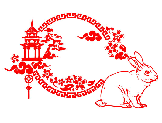 Year Rabbit Chinese New Year Glossy Poster Picture Banner Print Photo 2023 Booma Prints