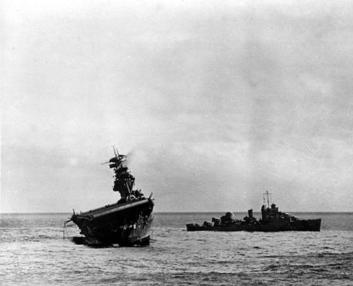 Uss Yorktown Listing Midway Wwii Glossy Poster Picture Photo Print Banner Booma Prints
